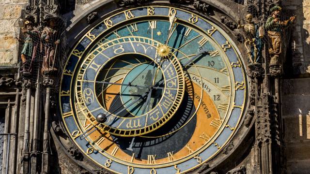 Detailaufnahme des berühmten Zifferblatts