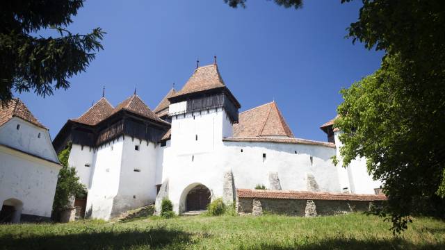 Mittelalterliche Wehrkirche in Viscri in Rumänien